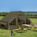 Inflatable Tents for Camping with Stove Jack, 2/4/6/8 Person Easy Setup Blow Up Tents for 4 Seasons Waterproof Inflatable Camping Tent with Awning, Air House Glamping Tents for Camping Adult