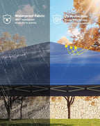 10x10 Pop Up Canopy Tent, Easy Up Canopy with 3 Adjustable Height, Outdoor Sun Shade with 4 Sandbags & Carrying Bag for Camping, Parties,Outdoor Events-Blue