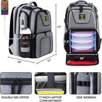 519 Fitness Meal Prep Backpack,Insulated Cooler Lunch Backpack with Computer Compartment,Hiking Picnic Cooler Backpack For Men and Women,3 Meal Containers,2 Ice Packs and Protein Shaker Included