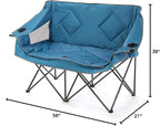 ARROWHEAD OUTDOOR Portable Folding Double Duo Camping Chair Loveseat w/ 2 Cup & Wine Glass Holder, Heavy-Duty Carrying Bag, Padded Seats & Armrests, Supports up to 500lbs, USA-Based Support