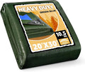 RAINDEWAY Tarps Heavy Duty Waterproof 20x30 Feet,10.5 Mil Waterproof Tarps for Outdoors,Multipurpose Poly Tarp Cover with Metal Grommets and Reinforced Edges,Green/Blue