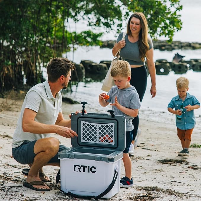 RTIC Ultra-Light 22 Quart Hard Cooler Insulated Portable Ice Chest Box for Drink, Beverage, Beach, Camping, Picnic, Fishing, Boat, Barbecue, 30% Lighter Than Rotomolded Coolers