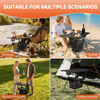 FUNYKICH Camping Table with Cup Holders and Mesh Storage Net, 23.2''x15.8''x20.1'' Lightweight Portable Folding Camp Table, Ideal for Camping, Hiking, Tailgating, Beach, Picnic, Travel, Backyard