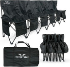VictoryGear Portable Soccer Bench – 6 Seat Folding Team Chair with 8 Pockets & Carrying Bag – Lightweight Sideline Seating for Soccer, Baseball, Camping, Outdoor Events