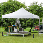 NEWBULIG 10x10 FT Pop Up Canopy Easy Up Tents for Camping Parties Events Beach Backyard Portable Outdoor Shelter Heavy Duty Instant Sun Shade with Sand Bags, White