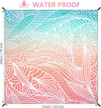 Beach Blanket Waterproof Sandproof Beach Mat 79" X 83"/10'x9'for 2-8 Adults Quick Drying Outdoor Picnic Mat Beach Accessories for Travel, Camping, Hiking