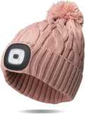 Classic Rechargeable LED Warm Knit Beanie Head Light Hat Headlamp for Outdoor Activities