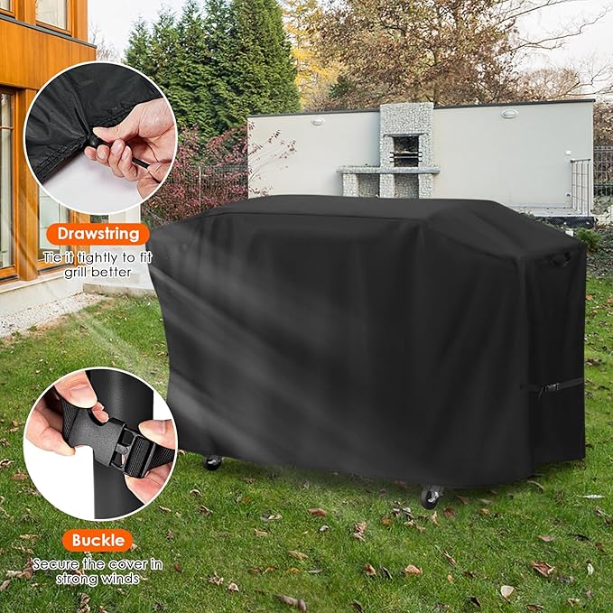 Grill Cover for Weber Slate 28” Rust-Resistant Griddle, 64in Outdoor Flat Top Grill Cover Waterproof for Weber Slate Liquid/Gas Griddle 1501479 1501345-64x25x34inch