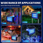 Solar Bug Zapper 4500V with Star Projector, 2-in-1 Outdoor Mosquito Killer, IP66 Waterproof Cordless Fly Trap with Type-C Charging for Patio, Yard & Camping