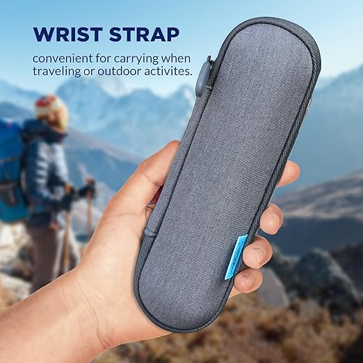 Membrane Solutions 2 Pcs Personal Water Filter Straw with 2 Storage Case Travel Carrying Bag Portable Water Filtration Carrier, Hard Shockproof EVA, for Camping, Hiking, Water Purifier Survival