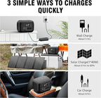 SinKeu Solar Powered Generator 300W Peak/70400mAh, 260Wh Portable Power Station with Panels 40W Included, Solar Generator with AC Outlet 110V for Home Use, Camping, Outdoor, Power Backup