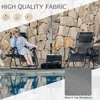 Sweetcrispy Zero Gravity Chairs, Set of 4 Portable Recliner Beach Camping Patio Outdoor Folding Lounge Chair with Cup Holder Trays and Adjustable Pillow for Poolside, Garden, Backyard, Lawn (Black)