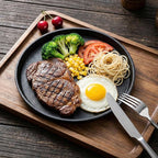 Maxdot 2 Pcs Small Cast Iron Griddle Pan 11.4 Inch Easter 4th of July Round Cast Iron Pizza Pan Camping Skillets Mini Carbon Steel Griddle for BBQ, Baking, Grilling, in the Oven, on the Stove or Grill