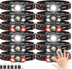 Headlamp Rechargeable 12Pack, 3000 Lumen Ultra-Light Bright Headlamp Flashlight with White Red Light, LED Headlight, 5+5 Mode for Outdoor Camping Fishing Running Hiking (12)