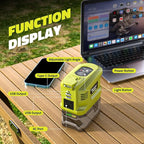 Ecarke 200W Portable Power Inverter Compatible with Ryobi 18V Battery, DC 18V to AC 110V Power Station with 1 AC Outlet, 2 USB, 1 Type-C & LED Light, for Outdoor Emergency Use (No Battery)