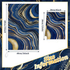Boyiee 6 Pcs Marble Hand Towels Blue and Gold Towels Navy Blue Kitchen Towel Modern Gifts Absorbent Soft Decorative Dish Cloths Tea Towel Set Kitchen Decor Ocean Gift for Holiday Farmhouse Bathroom