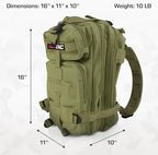 MediTac Rucksack Assault Trauma Tactical Kit Feat. SOF Tourniquet, Chest Seals, Clotting Gauze – Olive Drab