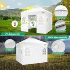 COBIZI 10x10 Pop Up Canopy Tent with 4 Removable Sidewalls, One Push Party Tent Outdoor Waterproof Event Canopy with Air Vent for Parties Commercial Wedding, 3 Height, Carry Bag, Sandbag, White
