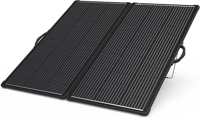 ACOPOWER 200W Mono Lightweight Portable Solar Panel Kit, 200 Watt Solar Suitcase, Waterproof 20A 12V LCD Charge Controller for Camping , RV, Black