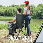 TIMBER RIDGE Oversized Folding Camping Chair High Back Heavy Duty for Adults Support up to 500lbs with Cup Holder, Side Pocket Cooler Bag 2 Pack
