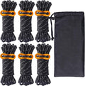 Hikeman 6 Pack 4mm Outdoor Guy Lines Tent Cords Lightweight Camping Rope with Aluminum Guylines Adjuster Tensioner Pouch for Tent Tarp, Canopy Shelter, Camping, Hiking, Backpacking