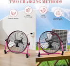 18” Portable Battery Operated Fan, Rechargeable Cordless Camping Fan Outdoor, USB Output, 360° Tilt, 10~60h Runtime, Quiet, Wireless, Metal Blade, For Travel Gazebo Home Garage Gym RV Barn