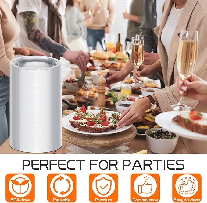 Sabary 1000 Count Clear Plastic Plates 6 Inch Disposable Dessert Plates Round Clear Dinner Supplies for Home Wedding Christmas Party Picnic Restaurant Catering