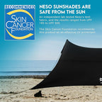 Neso Gigante Portable Beach Tent Sun Shelter - Lightweight Beach Shade Canopy - Easy Setup for Family Outings - Patented Reinforced Corners - UPF 50+ Sun Protection - 8ft Tall, 11 x 11ft - Black