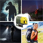 Leelosp 9 Pieces Hand Crank Flashlight Solar Powered Flashlight for Emergencies Dynamo Rechargeable LED Survival Light for Outdoor Sports Hiking Camping (Green,Yellow)