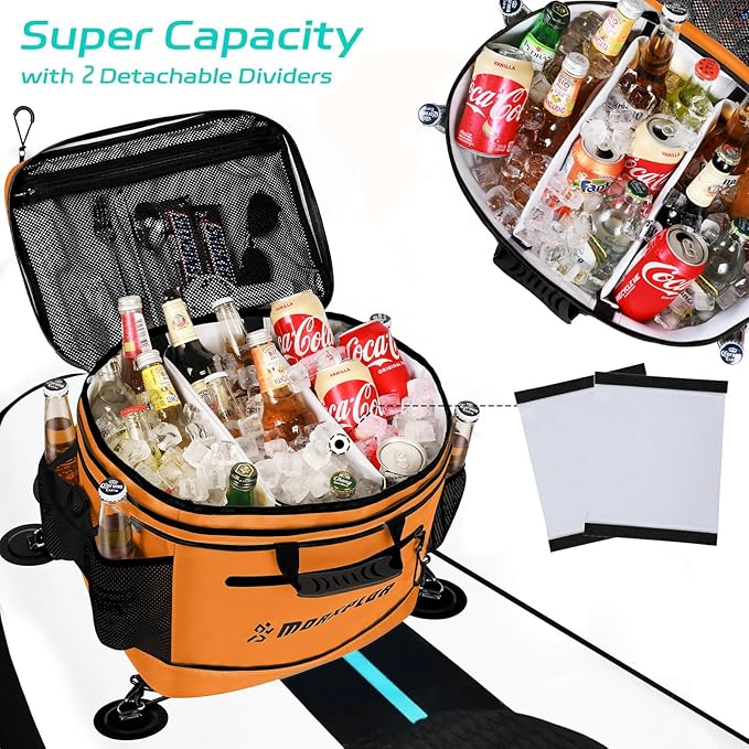 Waterproof PVC Material Paddleboard Cooler Deck Bag,40 cans Sup Deck Cooler Bag,Cooler Bag for Paddleboard,Lunch Box Cooler Insulated Bag,Camping Cooler Bag,Kayak Cooler Bag