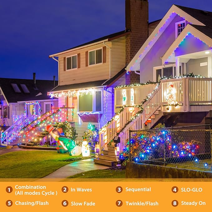 Solar String Lights Outdoor Waterproof, 4x56Ft 600LED 8 Modes Solar Powered Copper Fairy String Deck Twinkle Lights for Outside Christmas Party Yard Camping Holiday Decor 4Pack(Multicolor)