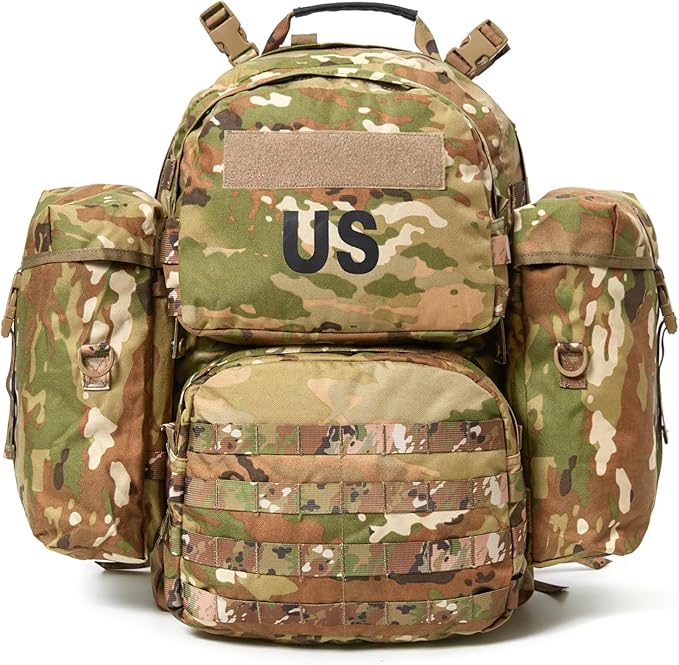 Akmax MOLLE II Medium Rucksack Military Tactical Backpack with Detachable Side Pouches & Upgraded Frame for Enhanced Comfort