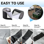 RV Awning Repair Tape: 3" x 30FT Black Fabric Heavy Duty Waterproof Patch Kit for Sail Tent Boat Cover Outdoor Repair