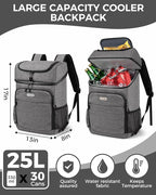 BAGLHER Lightweight Insulated Cooler Backpack - 30 Cans, Leak-Proof for Lunch, Picnic, Hiking, Camping Trips