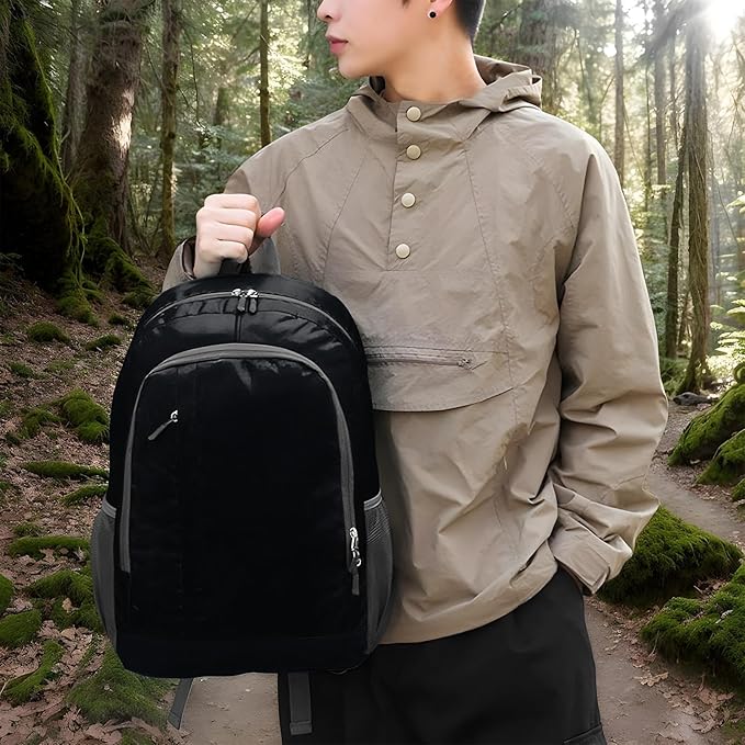 Mens Hiking Backpack - 250g Day Packs Backpacks, Large Foldable Travel Bag, Outdoor Gear Backpack, Lightweight Hiking Bag, Multi Compartment Adventure Pack For Camping Backpacking Walking Traveling