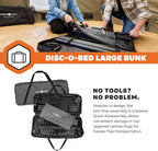 Disc-O-Bed Large Outdoor Convertible 2 Person Bench and Double Camping Cot Portable Bed Bunk System for Adults, Grey