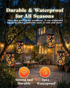 Colorful Sunflower Glow Solar Garden Lantern - 2026 Weather-Ready Sunflower Lantern for Every Season, IP65 Waterproof Metal Outdoor Hanging Light for Patio, Garden, Yard, Pathway (4PCS)