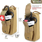 Tactical MOLLE Medical Pouch, Rip-Away EMT First Aid Pouch IFAK Trauma Kit Everyday Carry Survival Bag Include Cross Patch
