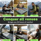Sleeping Pad, 6 Inch Velvet Sleeping Mat Camping Self Inflating Sleeping Pad for Camping Built-in Foot Pump, Compact Ultralight Sleeping Pad Backpacking for Travel Hiking Tent Outdoor Camp Gear