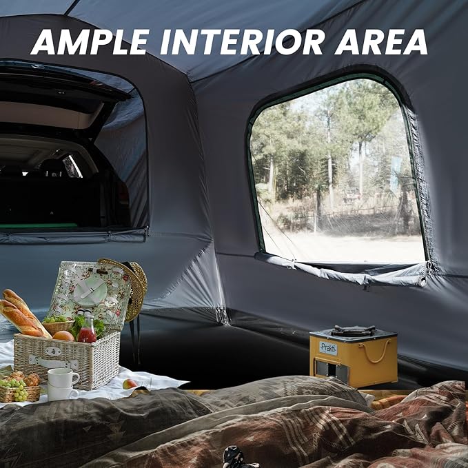 SUV Tent, Rectangle Car Tent for Family, Waterproof & Windproof for Car Camping, Large Camping Tents with Storage Bag, SUV, Van, Jeep