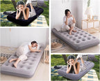 Twin Size Single Camping Air Mattress Bed with Air Pump,75"x 39"Thickened Portable Inflatable Mattress Blow Up Air Mattress,Travel Sleeping Bed Pad for Camping Home Hiking(Gray)