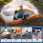 Double Sleeping Bag for Adults Machine Washable 2 Person Camping Sleeping Bag Queen Size Waterproof with Compression Sack for Cold Weather 3-4 Seasons