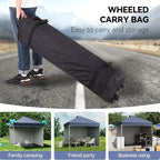10 x 10 Pop Up Canopy, All Season Instant Canopy with 2 Sidewalls and Vented Roof, Portable Party Tent with Wheeled Carry Bag and Sandbag for Camping, Picnic, Party, Navy Blue
