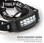 Steelman Pro Slim Profile Motion Activated LED Headlamp with Red LED Night Vision Mode and Rear Safety Flasher