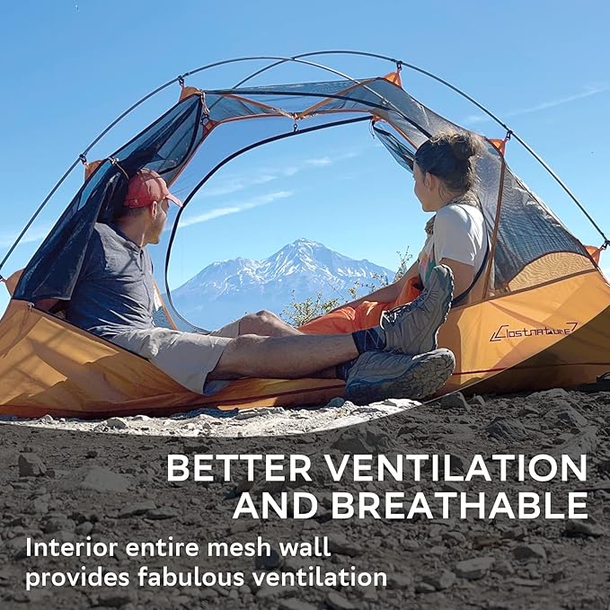 Clostnature Lightweight Backpacking Tent - 9’10'' x 9’10'' x 5'11'' Camping Tent with Matching Waterproof Tent Footprint, 6 Person Waterproof Tent with Camping Tarp for Outdoor, Hiking