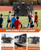 Sportneer Sports Tent, 2-4 Person Instant Pop Up Sports Tents - 92" x 46" x 63.5" Transparent Sport Shelter for Fishing, Camping, Sports Event - Easy Set Up & Tear Down