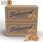 Fatwood Fire Starter Sticks 25-lb Box 2-Pack - Indoor or Outdoor 100% All Natural Pine Fire Starters for Campfires, Fireplace, Firepit, Wood Stove, or BBQ Grill - Kindling Wood Firewood by Pure Garden
