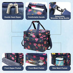 Soft Cooler Bag Floral 40 Cans, Collapsible Insulated Large Lunch Bag for Women, Portable Storage for Camping Travel Picnic BBQ Beach