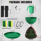 Scout Camping Mess Kit for Person Boy Scout Dishes Set Girl Scout Mess Kit with Mesh Bag Reusable Light Weight Eating Utensils Plastic Camping Cutlery Set for Travel Camp