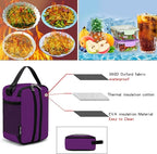BEIMILY Lunch Box for Men Women Adults,Mini Insulated Lunch Bag for Office Work Picnic,Reusable Portable Lunchbox,Soft Cooler Tote Bag,6 can cooler bag,Mini,Dark Purple